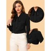 Allegra K Women's Elegant Bow Tie Neck Long Sleeve Work Shirt - 2 of 4