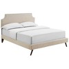 Modway Corene Queen Fabric Platform Bed with Round Splayed Legs - Beige - 4 of 4