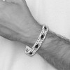 Black Bow Jewelry Mens 12mm Stainless Steel, Black Leather & CZ Aztec Bracelet, 8.5 Inch - 4 of 4