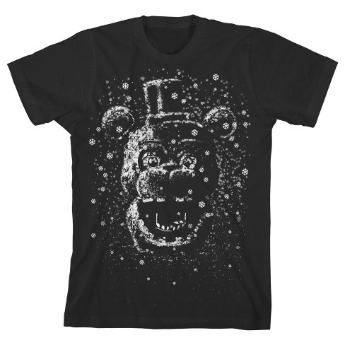 Five Nights at Freddy's Snow Freddy Boy's Black T-shirt - image 1 of 3