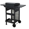 ORRD 2-Burner Propane BBQ Grill, 24600BTU, SS Plancha & Enamel Grids, Foldable Side Table, Hanging Basket, Stainless Steel, Outdoor - 3 of 4