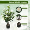 3FT Artificial Camellia Tree, Faux Potted Camellia Plant with Realistic Leaves & Flowers, Fake Flower Tree for Home Office Living Room Bedroom - 4 of 4