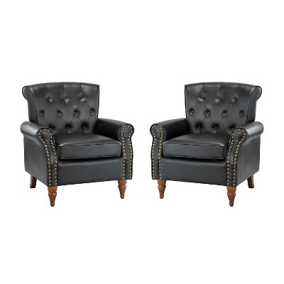 Set of 2 Tyre Armchair with Nailhead Trim  | ARTFUL LIVING DESIGN