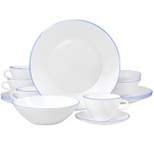 Oster Juego De Vajilla 16 Piece Opal Glass Dinnerware Set in White