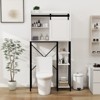 VYNXARIA Over The Toilet Storage Cabinet, Bathroom Shelves Over Toilet with Sliding Barn Door,Adjustable Shelves and Side Storage Rack-White - 2 of 4