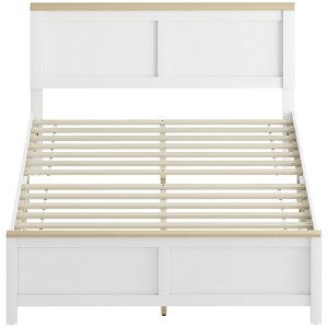 Full Bed Frame with Headboard, Modern Platform Bed Frame with Wooden Slats, No Box Spring Needed, Easy Assembly - 1 of 4