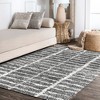Susa Ogee Moroccan Trellis Shag Area Rug - JONATHAN Y - 3 of 4
