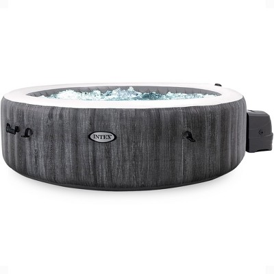 Intex PureSpa Greywood Deluxe Spa Set, 170 Bubble Jet Hot Tub with Cover