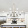 Sunset Lighting Hadley 9-Light Chandelier Satin Nickel Finish, Opal Glass - 3 of 4