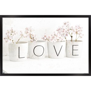 Trends International Tom Quartermaine - Love Blossom in Cups Framed Wall Poster Prints - 1 of 4
