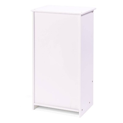 White and Pink Gingham Doll Armoire with MDF and Wood