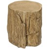 HOMCOM Tree Stump Stool, Decorative Round Side Table, Concrete End Table with Wood Grain Finish, Indoors and Outdoors Use - 4 of 4