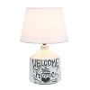 Welcome Home Rustic Ceramic Accent Table Lamp: Linen Shade, UL Listed - Simple Designs - 2 of 4