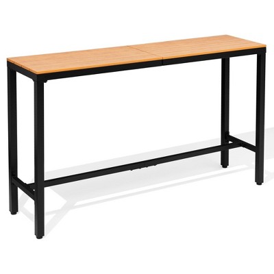 Crestlive Products Outdoor Bar Table Rectangle Patio Counter Height Table High Pub Table with Waterproof Top and Sturdy Metal Frame