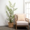 Sullivans Artificial High Potted Fiddlehead Fern 60"H; Green - 3 of 4