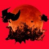 Women's Design By Humans Spooky Halloween Blood Moon Eclipse Ghostly Birds By KateLCardsNMore Racerback Tank Top - 2 of 3