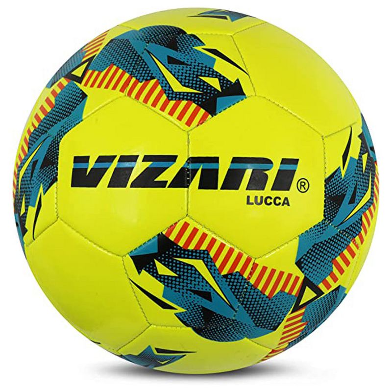 Vizari 'Lucca' Soccer Ball: Durable 32-Panel Construction, Colored TPU Cover, Thread-Wound Bladder - Ideal for Training and Light Matches, Suitable for Kids and Adults, 1 of 3