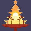 Women's Design By Humans Christmas in July Tree Sunset By destiny29 Racerback Tank Top - 2 of 3