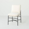 Fabric & Metal Armless Dining Chair - Cream/Black - Hearth & Hand™ with Magnolia - 2 of 4