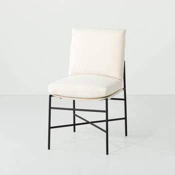 Fabric & Metal Armless Dining Chair - Cream/Black - Hearth & Hand™ with Magnolia