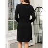 Women's Soft Basic Midi Dress Comfortable Bodycon Slip Dress with Waist Tuck, Versatile Layering Piece for Fall Winter - 4 of 4