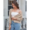 Women's 3/4 Sleeve Summer Crochet Knit Cardigan Button Down Lightweight Comfy Cardigan Tops - 3 of 4