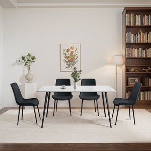 NicBex Set of 2/4 Modern PU Leather Upholstered Dining Chairs with Black Metal Legs,Armless Accent Chairs for Dining Room,Kitchen,Restaurant - 1 of 4