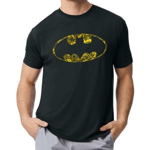 Batman Distressed Bat Signal Men's Black Short Sleeve Performance Tee - 1 of 4