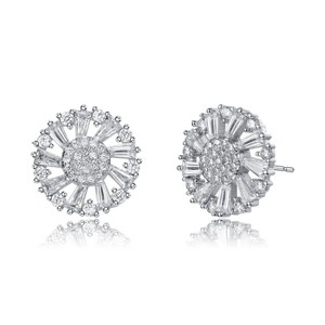 Guili Pinwheel Sterling Silver with Multi-Colored or Colored Cubic Zirconia Pinwheel Stud Earrings for a Fun, Playful, and Elegant Sparkling Appeal - 1 of 3