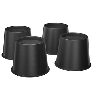 Aoibox Heavy Duty Bed Furniture Riser Round 4 Inch Black 4 Pack Under Bed Storage Lifter for Height Adjustment - 1 of 4