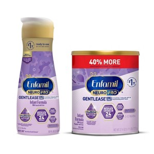 Enfamil NeuroPro Gentlease 27.4oz Powder Infant Formula + 32 fl oz Ready To Feed Infant Formula Bottle - 1 of 4