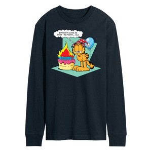 Men's - Garfield - Birthday's Make Me Old Long Sleeve Graphic T-Shirt - 1 of 4