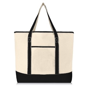 Dalix 22" Soft Canvas Tote Bag - 1 of 4