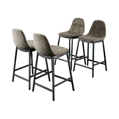 24" Traves Upholstered Counter Height Barstools Dark Gray/Gray - miBasics