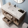 Mshliw 39.4 Inch Wall Mounted Bathroom Vanity with Ceramic Sink, Floating Vanity with White Slate Top and 2 Drawers - 4 of 4