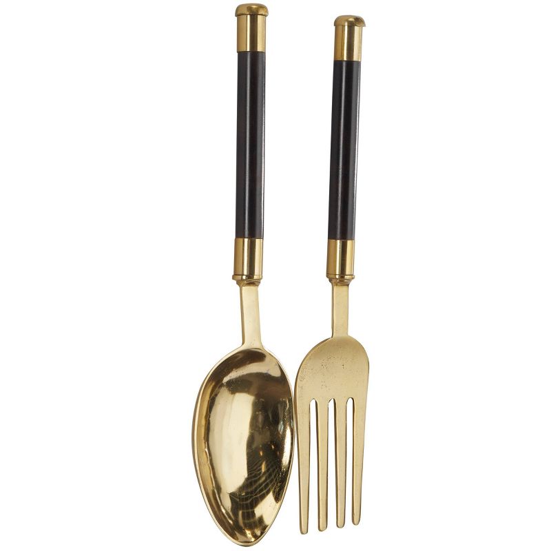 Set of 2 Aluminum Metal Utensils Spoon and Fork Wall Decors - Olivia & May, 5 of 8