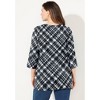 Catherines Women's Plus Size Suprema 3/4 Sleeve V-Neck Tee - 3 of 4