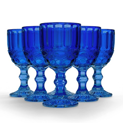 EAST CREEK, Set of 6 Colored Glassware Goblets