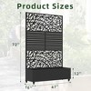Wooakway 72"H Metal Planter Box with Trellis Raised Garden Bed with Arbor Privacy Screen with Wheels - 4 of 4