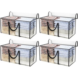 2/4/6/8 Pack 97L Extra Large Moving Bags Zippers & Carrying Handles, Heavy-Duty Storage Tote Boxes - 1 of 4