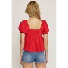 Women's Bubble Sleeve Babydoll Top - entro - 3 of 4