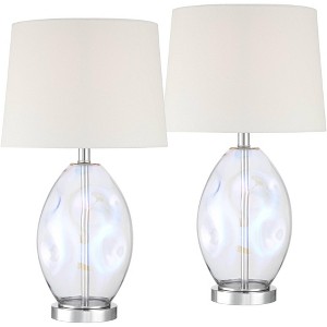 360 Lighting Samantha 24 3/4" High Clear Iridescent Glass Table Lamp Set of 2 - 1 of 4