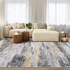Acekool 4x6 Modern Colorful Abstract Area Rug, Washable, Non-Slip Low Pile Carpet, Contemporary Multi/Red Accent Rug for Living Room, Bedroom - 3 of 4