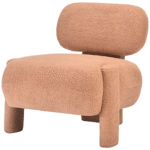 FURNIinspire Accent Chairs, Morden Armless Accent Chair for Living Room with Comfy Seat Backrest, Brown, 26.4"*27.1"*28.5" - 1 of 4