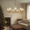 ALOADECOR 6-Light Classic Pendant Fixture Elegant Interior Lighting With White Shades For Dining Room Living Room - 2 of 4