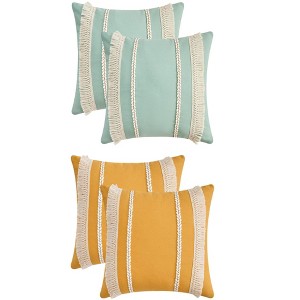 REGALWOVEN 4 Pcs Boho Modern Striped Decorative Throw Pillow Cover for Living Room Bed Sofa - 1 of 4