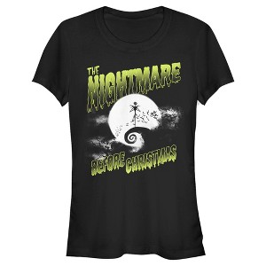 Juniors Womens The Nightmare Before Christmas Halloween Retro Logo T-Shirt - 1 of 4