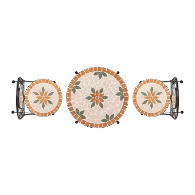 Alpine 3-Piece Mosaic Tile Round Patio Bistro Set