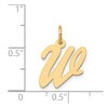 Black Bow Jewelry 14k Yellow Gold, Madison Collection, Medium Script Initial Pendant A-W - 4 of 4