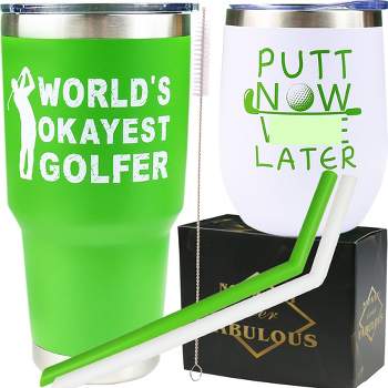 VeryMerryMakering Golfing Tumbler Coffee Mug Golf Lover Gift - Green
